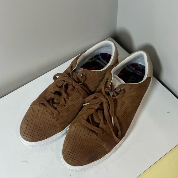 Ted Baker 10.5 Full Suede Leather Performance Oxford Shoe Sneaker Brown - Picture 2 of 12
